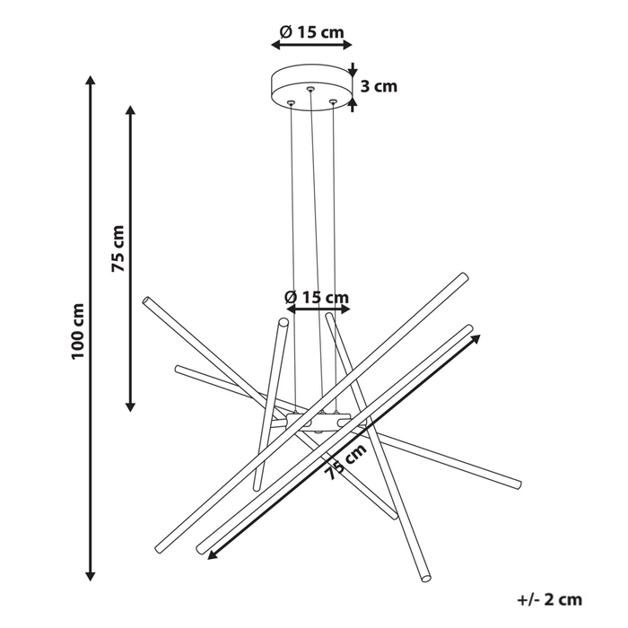 Lampada a sospensione LED in metallo dorato dal Design geometrico stile moderno