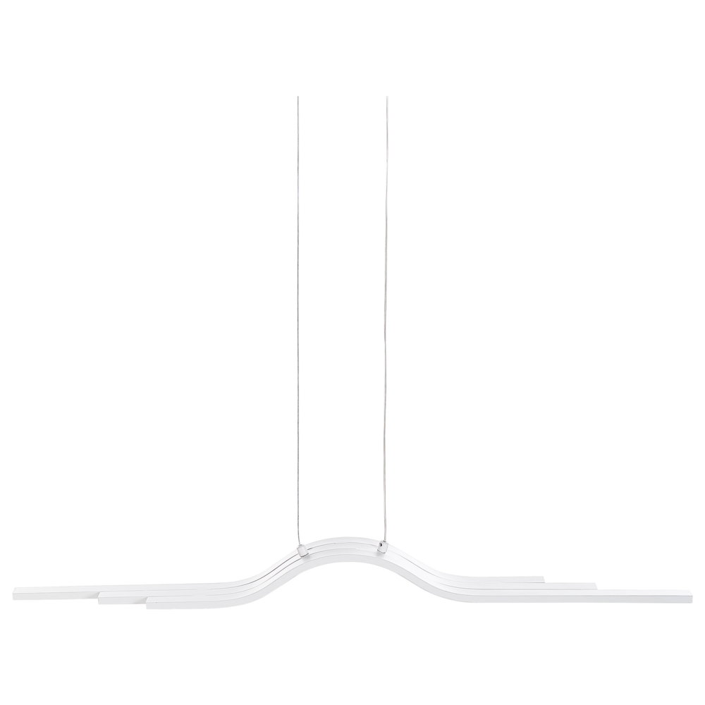Lampada a sospensione LED in metallo bianco dal design geometrico stile moderno
