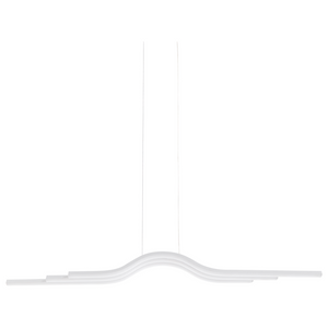 Lampada a sospensione LED in metallo bianco dal design geometrico stile moderno