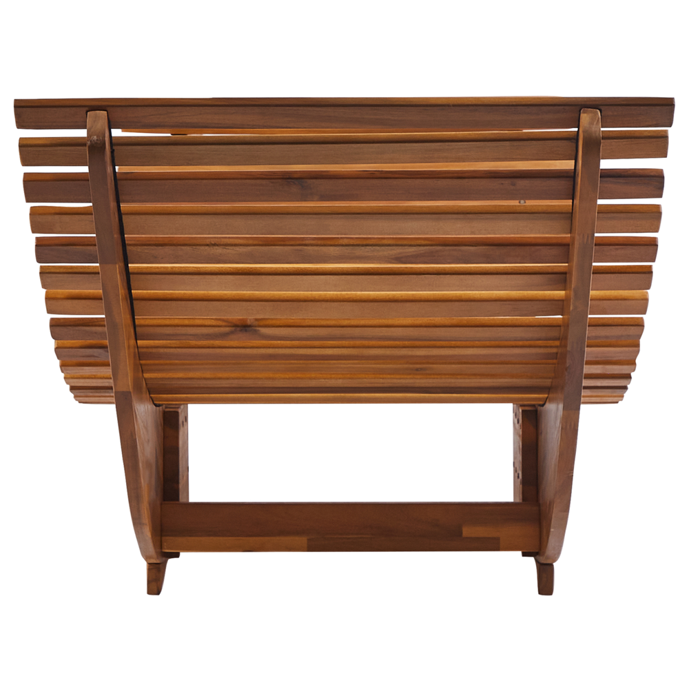 Lettino prendisole in legno di acacia chiaro design a dondolo lettino da giardino a forma curva