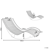Lettino prendisole in legno di acacia chiaro design a dondolo lettino da giardino a forma curva