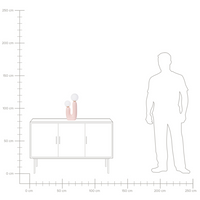 Lampada da tavolo Base in resina rosa Paralumi in vetro rotondi Doppio paralume Base a U