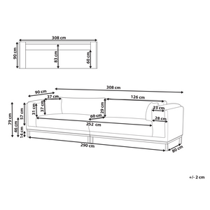 Divano moderno in tessuto di corda verde 4 posti con gambe in legno stile moderno