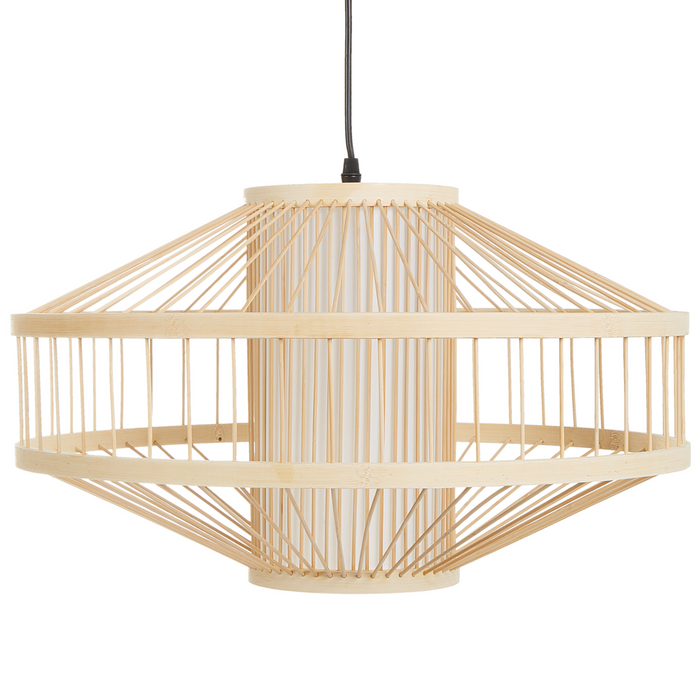 Lampadario in bambù intrecciato Luce naturale stile contemporaneo