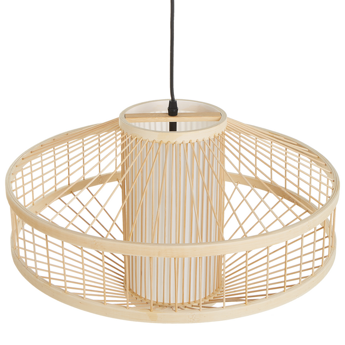 Lampadario in bambù intrecciato Luce naturale stile contemporaneo