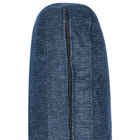 Divano angolare imbottito in tessuto blu lato sinistro imbottito a forma di L con sedile imbottito e trapuntato e cuscini