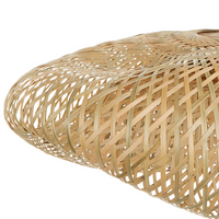 Lampada a sospensione in bambù intrecciato luce naturale stile contemporaneo