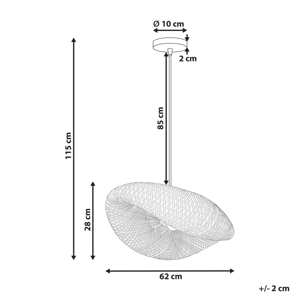 Lampada a sospensione in bambù intrecciato luce naturale stile contemporaneo