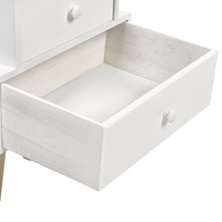 Comodino Comodino in legno chiaro 2 cassetti per bambini tema animali con orecchie