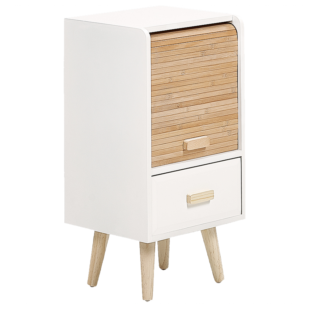 Comodino Bianco Legno Chiaro 1 Cassetto Per Bambini