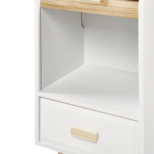 Comodino Bianco Legno Chiaro 1 Cassetto Per Bambini