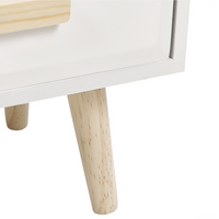 Comodino Bianco Legno Chiaro 1 Cassetto Per Bambini