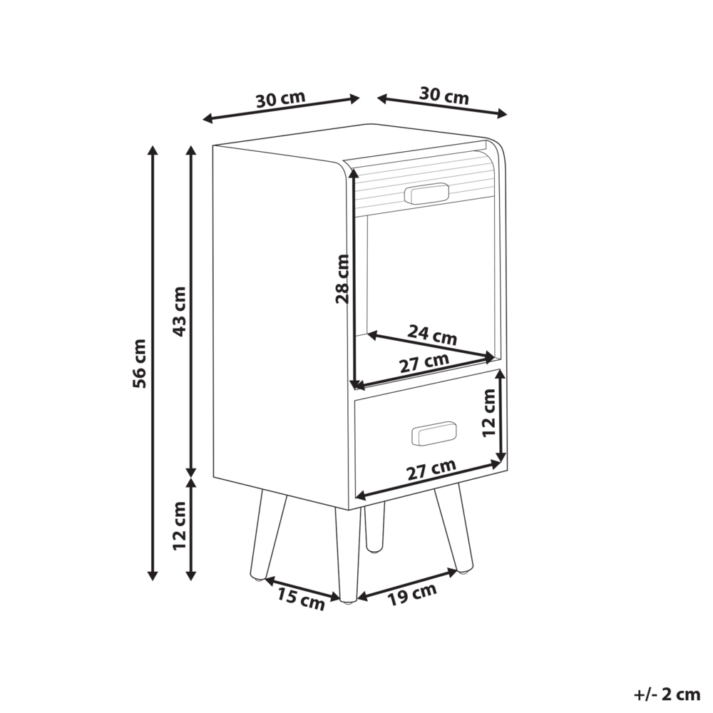 Comodino Bianco Legno Chiaro 1 Cassetto Per Bambini