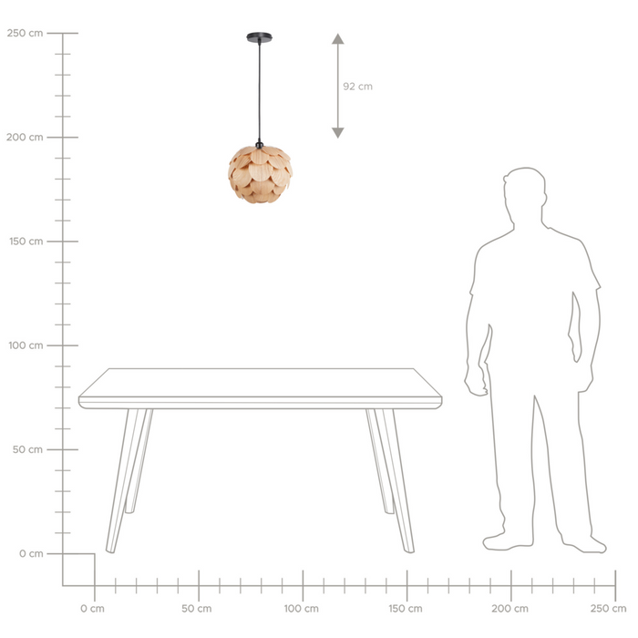 Lampada a sospensione con pigna di bambù luce naturale stile contemporaneo