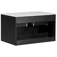 Mobiletto da bagno a parete con frontale scanalato 2 cassetti nero 80 x 52 cm stile elegante moderno