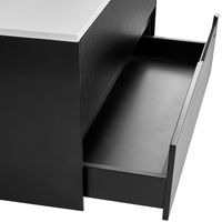 Mobiletto da bagno a parete con frontale scanalato 2 cassetti nero 80 x 52 cm stile elegante moderno