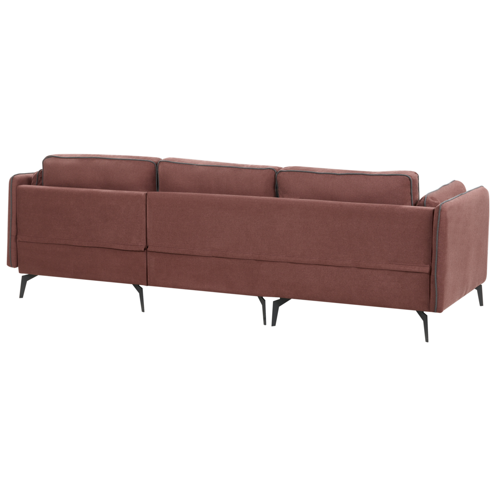 Divano 3 posti angolare regolabile lato sinistro in tessuto bordeaux stile moderno design classico