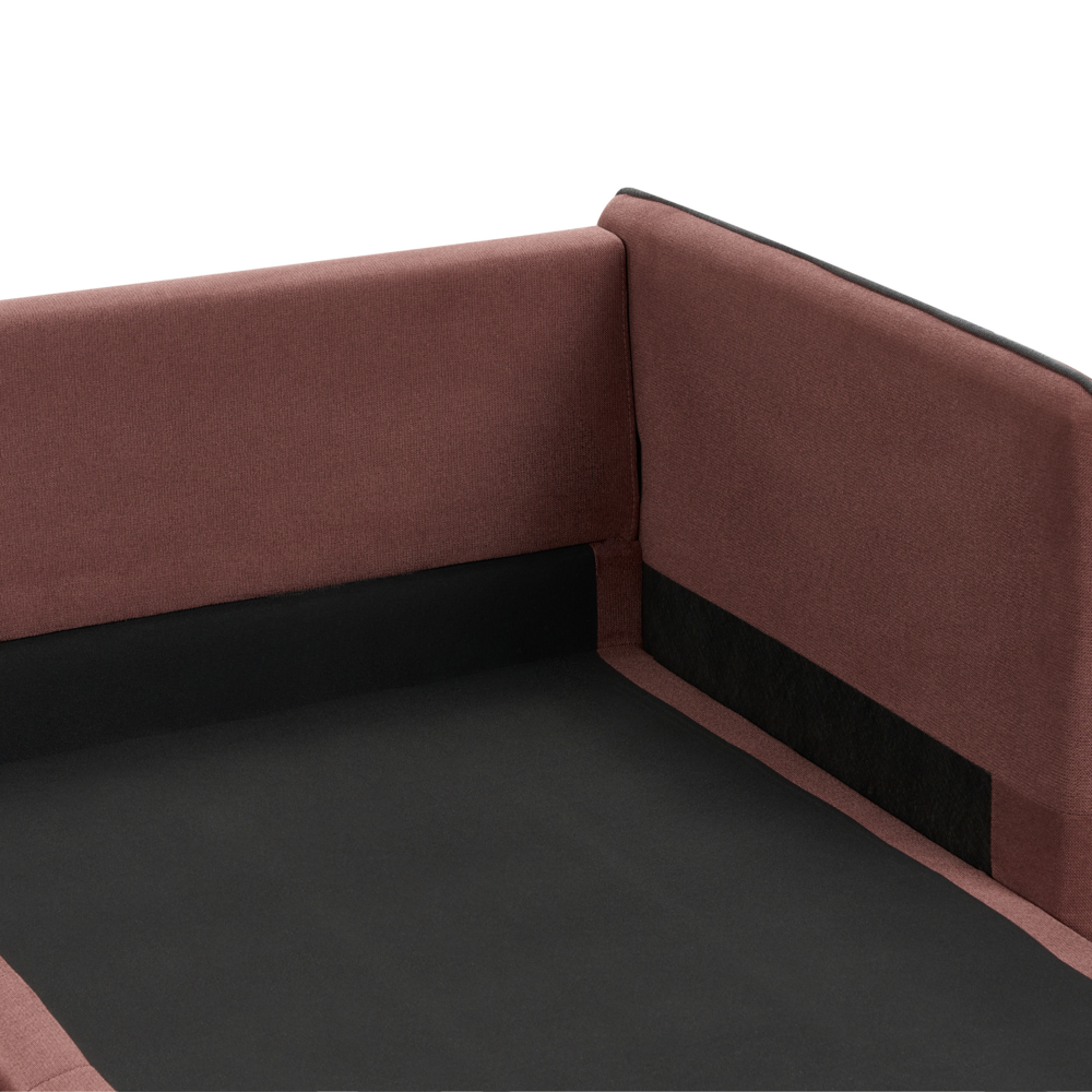 Divano 3 posti angolare regolabile lato sinistro in tessuto bordeaux stile moderno design classico