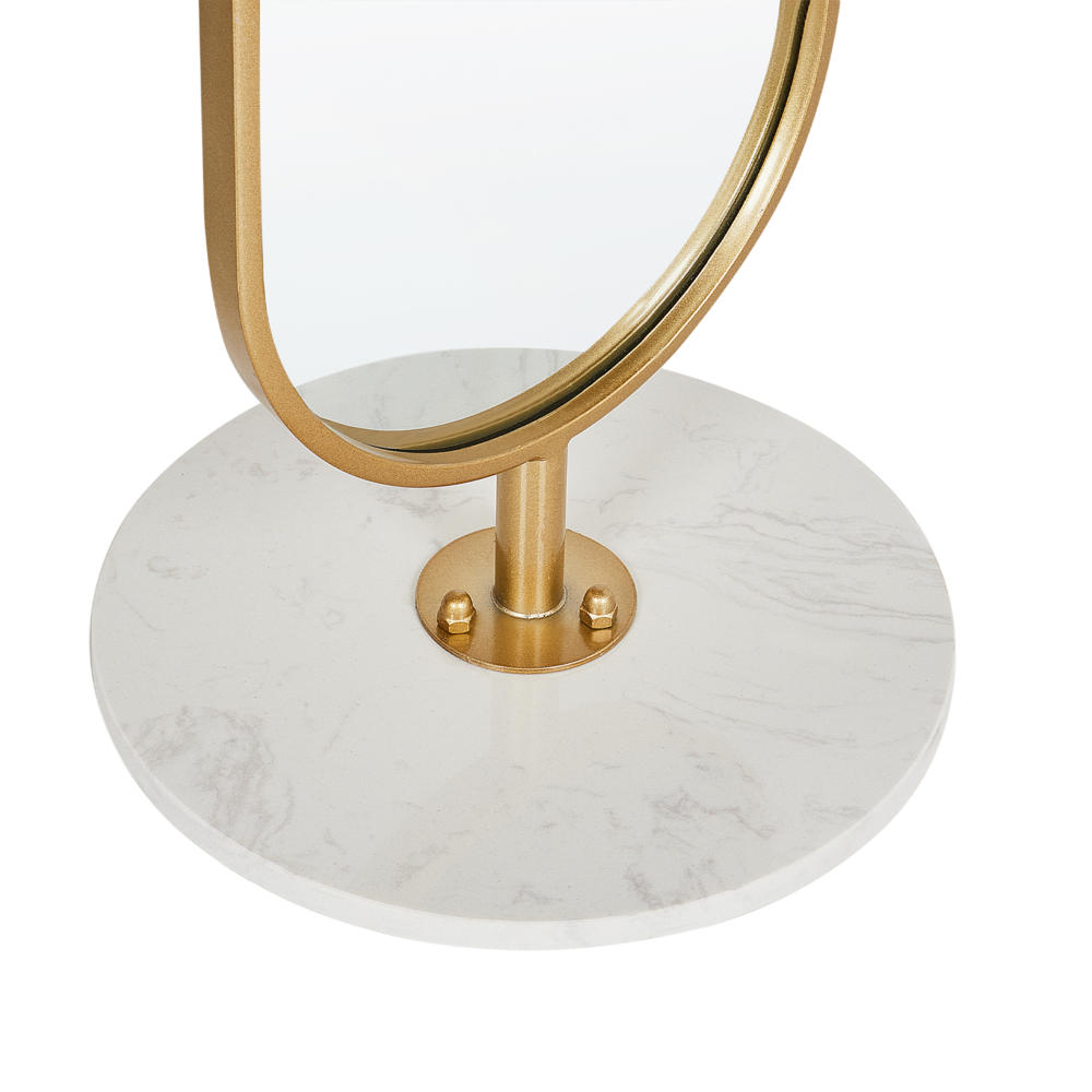 Appendiabiti con specchio e ripiano Base in metallo dorato e marmo Stendibiancheria indipendente Accessori per corridoi industriali