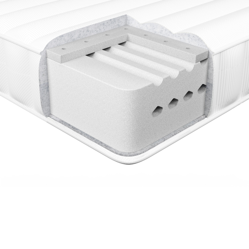 Materasso in schiuma di lattice duro e compatto sfoderabile Imbottitura 90 x 200 cm bianco camera da letto