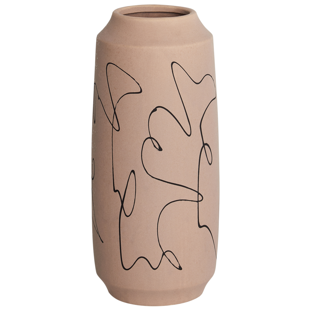 Vaso per fiori Sabbia Beige Gres Motivo astratto Decorazione per interni Pezzo Design moderno Impermeabile
