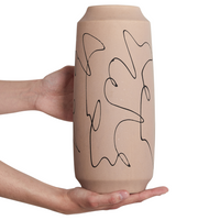 Vaso per fiori Sabbia Beige Gres Motivo astratto Decorazione per interni Pezzo Design moderno Impermeabile