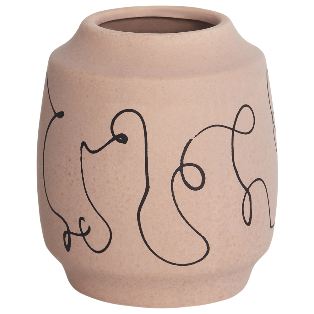 Vaso per fiori Sabbia Beige Gres Motivo astratto Decorazione per interni Pezzo Design moderno Impermeabile