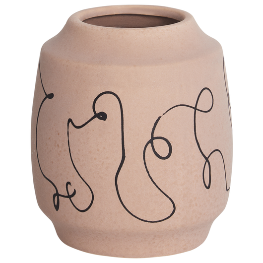 Vaso per fiori Sabbia Beige Gres Motivo astratto Decorazione per interni Pezzo Design moderno Impermeabile