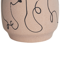 Vaso per fiori Sabbia Beige Gres Motivo astratto Decorazione per interni Pezzo Design moderno Impermeabile