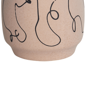 Vaso per fiori Sabbia Beige Gres Motivo astratto Decorazione per interni Pezzo Design moderno Impermeabile
