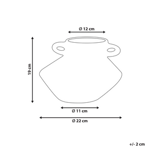 Vaso per fiori Beige chiaro Gres astratto Puntini Decorazione per interni Pezzo Design moderno Impermeabile