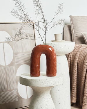 Vaso per fiori in Gres marrone 29 cm accessori per il soggiorno e la camera da letto