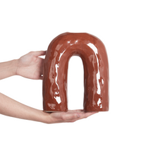 Vaso per fiori in Gres marrone 29 cm accessori per il soggiorno e la camera da letto