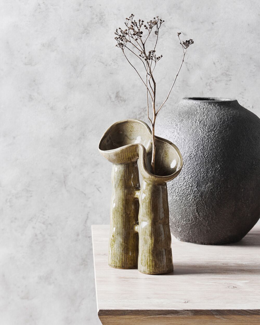 Vaso per fiori in gres verde 28 cm impermeabile Accessori per il soggiorno e la camera da letto