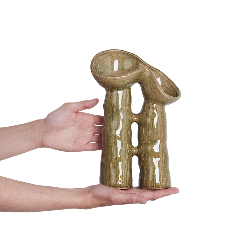 Vaso per fiori in gres verde 28 cm impermeabile Accessori per il soggiorno e la camera da letto