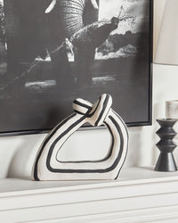 Figurina decorativa in gres bianco e nero Impermeabile Soggiorno Camera da letto Sala da pranzo Accessori per la casa Decorazione