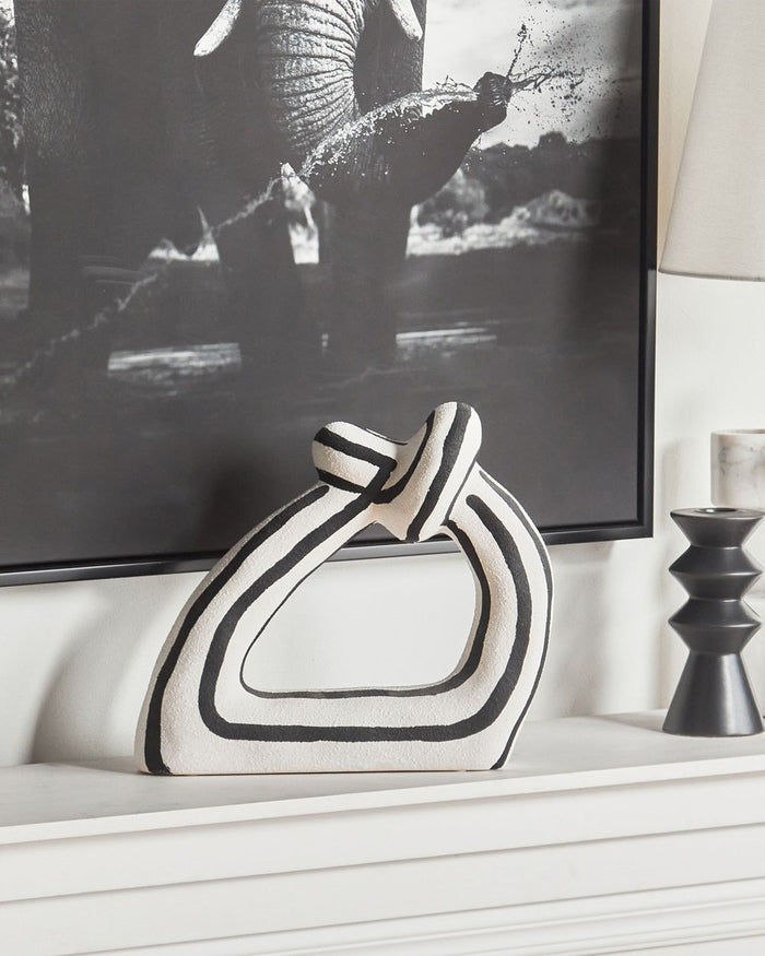 Figurina decorativa in gres bianco e nero Impermeabile Soggiorno Camera da letto Sala da pranzo Accessori per la casa Decorazione