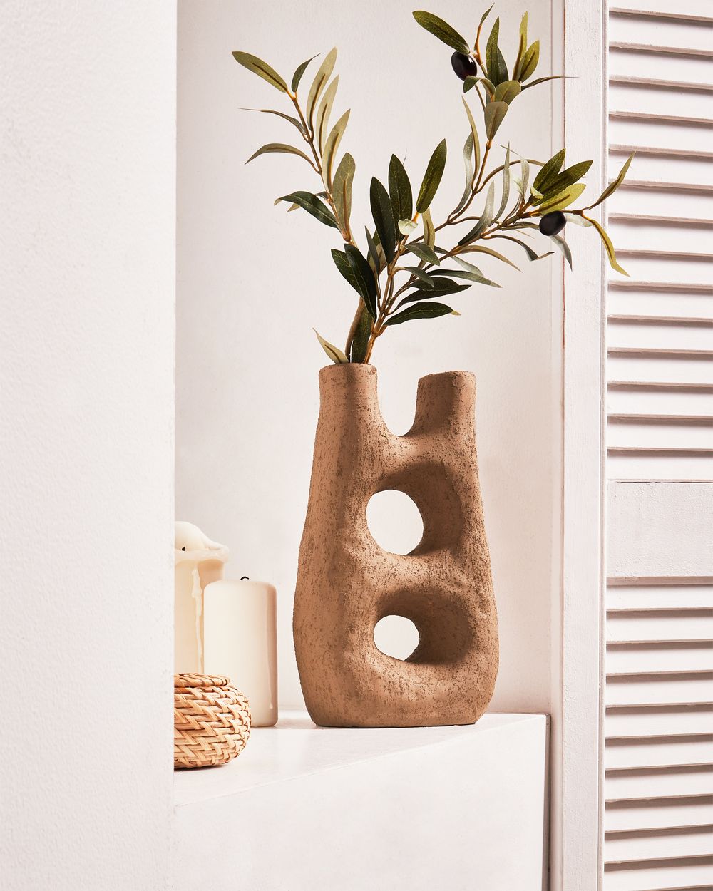 Vaso per fiori in gres marrone 28 cm Impermeabile Soggiorno Camera da letto Sala da pranzo Accessori per la casa