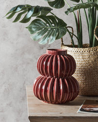 Vaso da fiori Rosso Gres Decorazione per interni Pezzo Design Moderno Impermeabile