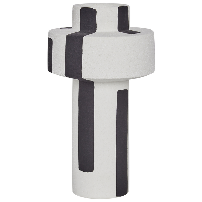 Vaso di fiori Bianco e nero Gres Decorazione per interni Pezzo di design moderno Impermeabile