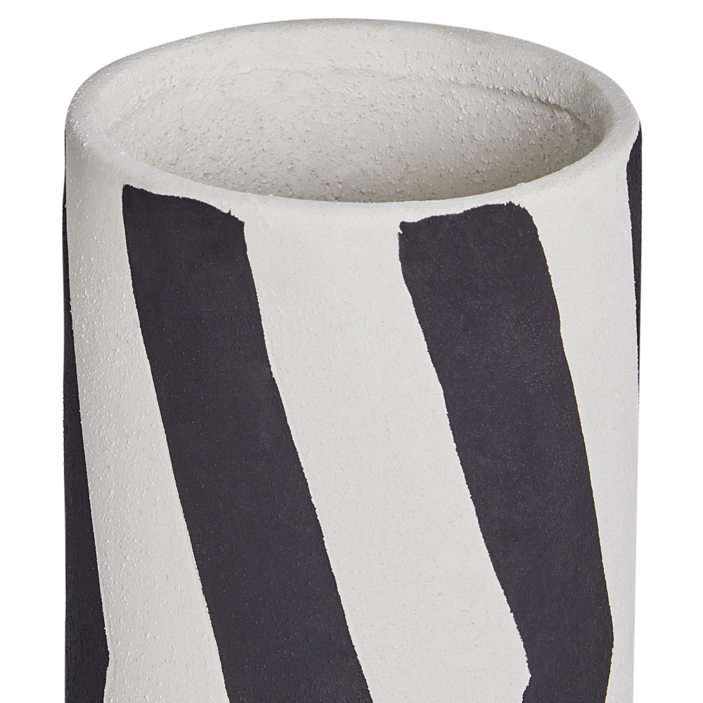 Vaso di fiori Bianco e nero Gres Decorazione per interni Pezzo di design moderno Impermeabile