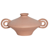 Vaso da fiori marrone in gres per interni con manico Design moderno Impermeabile