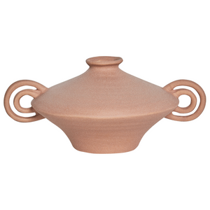 Vaso da fiori marrone in gres per interni con manico Design moderno Impermeabile