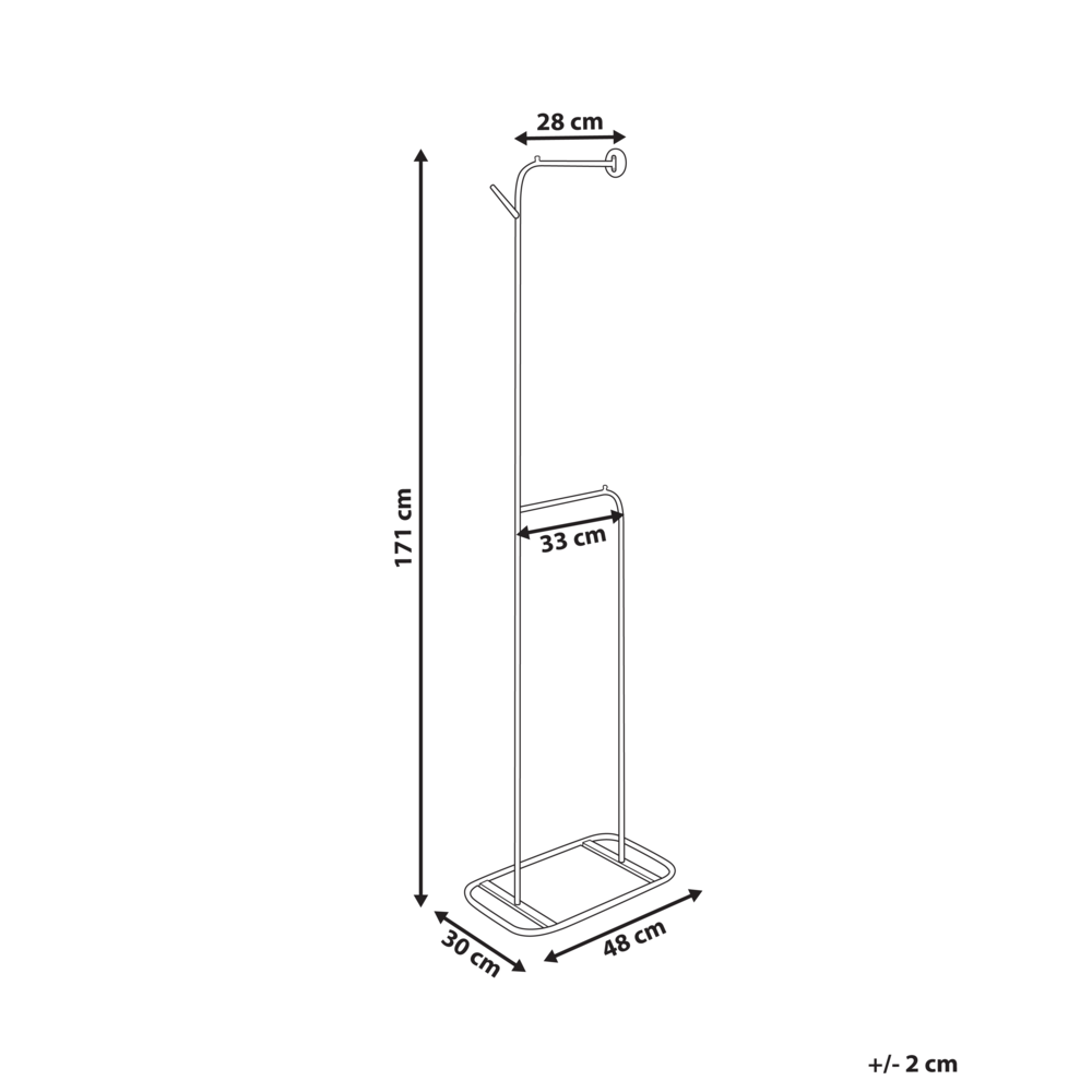 Appendiabiti in ferro nero in metallo da 171 cm