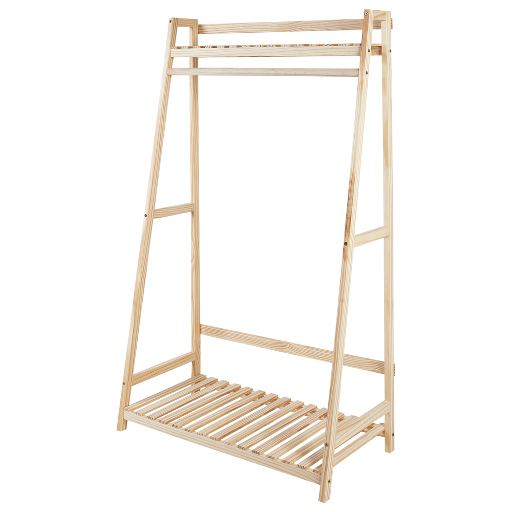 Appendiabiti in legno chiaro di bambù 135 cm a libera installazione