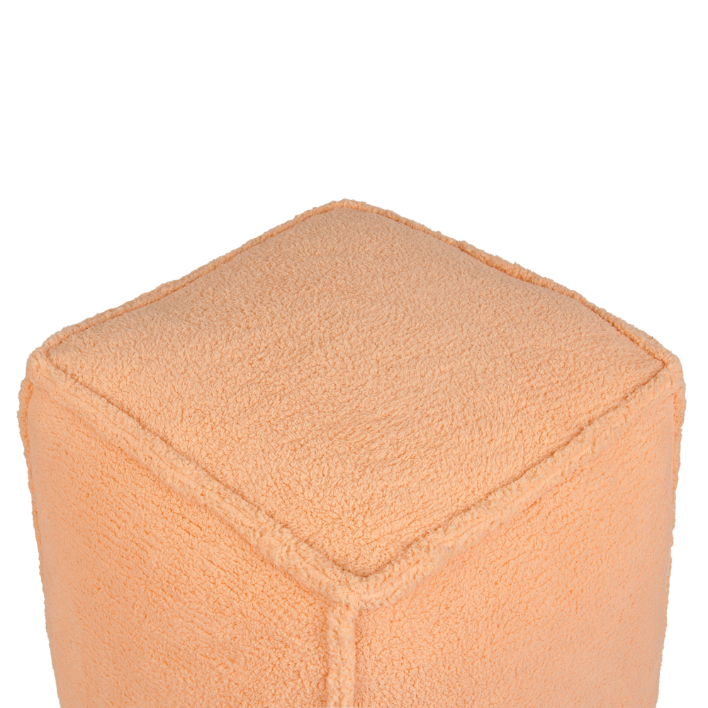 Pouf quadrato in iuta e poliestere arancione con motivo astratto