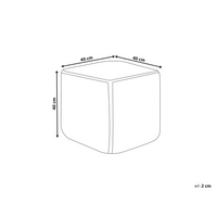 Pouf quadrato in iuta e poliestere arancione con motivo astratto