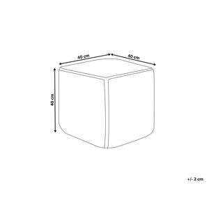 Pouf quadrato in iuta e poliestere arancione con motivo astratto