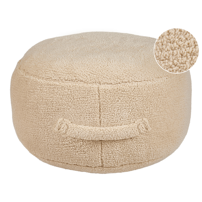 Pouf Cuscino Rotondo Poliestere Tinta Unita beige 50 x 50 x 30 cm elegante posto extra