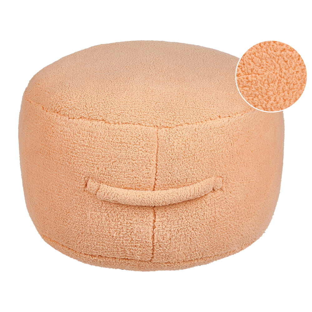 Pouf Cuscino Rotondo Poliestere Tinta Unita Arancione 50 x 50 x 30 cm elegante posto extra